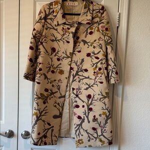 Marni Beige Botanical Print Coat